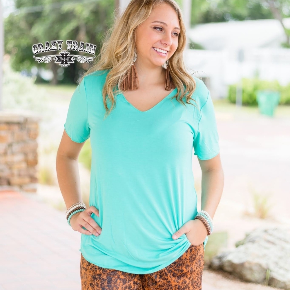 Crazy train turquoise top